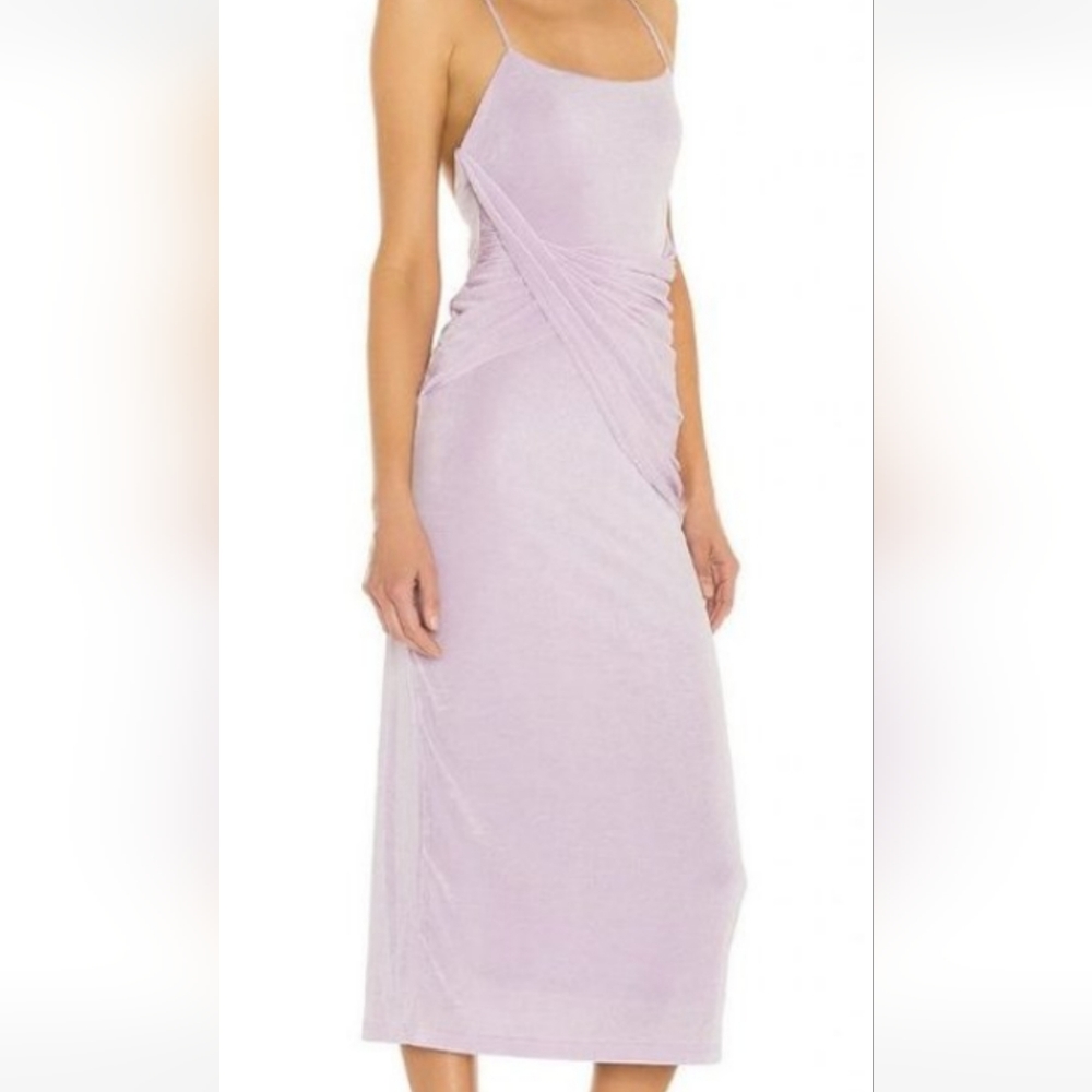 Significant Other Evlyn Draped Jersey Midi Dress In Lilac Size 2